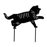 Maxbell 3 Cat Garden Statues Black Cat Silhouette Cat Decorative Garden Stakes