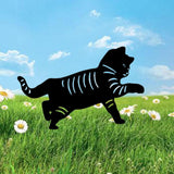 Maxbell 3 Cat Garden Statues Black Cat Silhouette Cat Decorative Garden Stakes