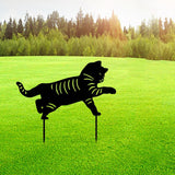 Maxbell 3 Cat Garden Statues Black Cat Silhouette Cat Decorative Garden Stakes
