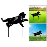 Maxbell 3 Cat Garden Statues Black Cat Silhouette Cat Decorative Garden Stakes