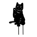 Maxbell 3 Cat Garden Statues Black Cat Silhouette Cat Decorative Garden Stakes
