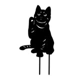 Maxbell 3 Cat Garden Statues Black Cat Silhouette Cat Decorative Garden Stakes