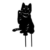 Maxbell 3 Cat Garden Statues Black Cat Silhouette Cat Decorative Garden Stakes