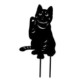 Maxbell 3 Cat Garden Statues Black Cat Silhouette Cat Decorative Garden Stakes