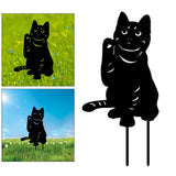 Maxbell 3 Cat Garden Statues Black Cat Silhouette Cat Decorative Garden Stakes