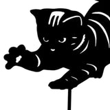 Maxbell 3 Cat Garden Statues Black Cat Silhouette Cat Decorative Garden Stakes