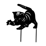 Maxbell 3 Cat Garden Statues Black Cat Silhouette Cat Decorative Garden Stakes