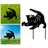 Maxbell 3 Cat Garden Statues Black Cat Silhouette Cat Decorative Garden Stakes