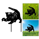 Maxbell 3 Cat Garden Statues Black Cat Silhouette Cat Decorative Garden Stakes