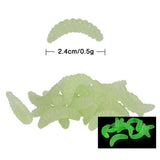 Maxbell 4xFishing Lure Soft Plastic Worm Larva Grub Baits Freshwater Tackle 100PCS