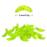 Maxbell 3xFishing Lure Soft Plastic Worm Larva Grub Baits Freshwater Tackle 100PCS