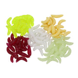 Maxbell 4xFishing Lure Soft Plastic Worm Larva Grub Baits Freshwater Tackle 100PCS