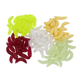 Maxbell 4xFishing Lure Soft Plastic Worm Larva Grub Baits Freshwater Tackle 100PCS