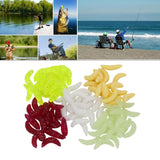 Maxbell 2xFishing Lure Soft Plastic Worm Larva Grub Baits Freshwater Tackle 100PCS