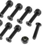Maxbell 2x8x Replacement Longboard Skateboard Wheel Hardware Screws 25mm Black