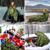Maxbell 2xOutdoor Camping Thermal Sleeping Bag Emergency Survival Blanket Green + Bag