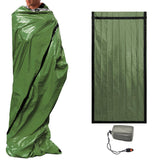 Maxbell 2xOutdoor Camping Thermal Sleeping Bag Emergency Survival Blanket Green + Bag