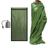 Maxbell 2xOutdoor Camping Thermal Sleeping Bag Emergency Survival Blanket Green + Bag