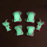 Maxbell 2/Set Luminous Kid Skating Safety Protective Gear Knee Elbow Wrist Pad