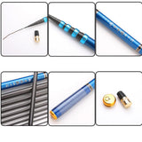 Maxbell 3.6m/4.5m/5.4m/6.3m Telescopic Fishing Rods Fishing Pole Blue 5.4m