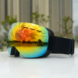 Maxbell Maxbell Magnetic Ski Goggles Windproof Glasses for Adults Black Frame  Red Lenses