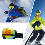 Maxbell Maxbell Magnetic Ski Goggles Windproof Glasses for Adults Black Frame  Red Lenses