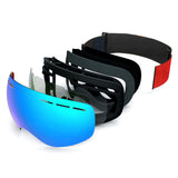 Maxbell Maxbell Magnetic Ski Goggles Windproof Glasses for Adults Black Frame  Silver Lenses