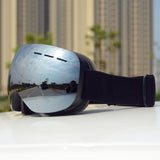Maxbell Maxbell Magnetic Ski Goggles Windproof Glasses for Adults Black Frame  Silver Lenses
