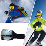 Maxbell Maxbell Magnetic Ski Goggles Windproof Glasses for Adults Black Frame  Silver Lenses