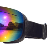 Maxbell Maxbell Magnetic Ski Goggles Windproof Glasses for Adults Black Frame Blue Lenses