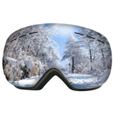 Maxbell Maxbell Magnetic Ski Goggles Windproof Glasses for Adults Black Frame Blue Lenses