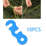 Maxbell Maxbell 10Pieces Tent Rope Adjuster Ultralight Strong for Outdoor Activity Blue