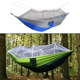 Maxbell Maxbell Parachute Hammock Portable Camping Hammock With Mosquito Net for Outdoor Blue Gray