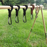 Maxbell Maxbell Camping Hook W/ D Ring Clip Hook Portable for Camping Outdoor Accessories Black