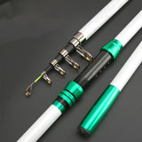 Maxbell Maxbell Portable Fishing Rod Ultralight Fiberglass Telescopic Pole 3.6M White