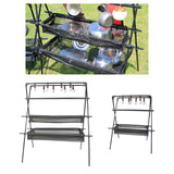 Maxbell Maxbell Folding Camping Hanging Rack Aluminum Alloy Tools for Cooking Three layers