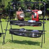 Maxbell Maxbell Folding Camping Hanging Rack Aluminum Alloy Tools for Cooking Three layers