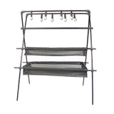 Maxbell Folding Camping Hanging Rack Aluminum Alloy Tools for Cooking Three layers - Aladdin Shoppers