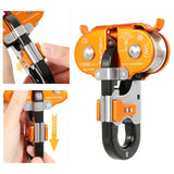 Maxbell 22KN Zip Line Cable Trolley Fast Speed Dual Pulley Rigging System Orange - Aladdin Shoppers