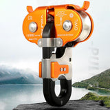 Maxbell 22KN Zip Line Cable Trolley Fast Speed Dual Pulley Rigging System Orange - Aladdin Shoppers