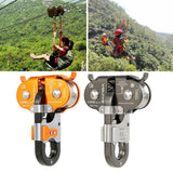 Maxbell 22KN Zip Line Cable Trolley Fast Speed Dual Pulley Rigging System Orange - Aladdin Shoppers