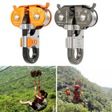 Maxbell 22KN Zip Line Cable Trolley Fast Speed Dual Pulley Rigging System Orange - Aladdin Shoppers