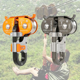 Maxbell 22KN Zip Line Cable Trolley Fast Speed Dual Pulley Rigging System Orange - Aladdin Shoppers