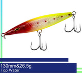 Maxbell Sea Fishing Lure Popper Crankbait Tackle Minnow Life-Like Swimbait 002 130mm - Aladdin Shoppers
