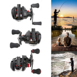 Maxbell Maxbell Baitcasting Fishing Reel 7.3:1 High Gear Ratio RH or LH Saltwater Baitcaster Black Left