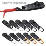Maxbell 10 Pieces Tarp Clips Clamp Awning Tighten Tent Snaps with D Carabiners - Aladdin Shoppers