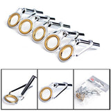 Maxbell 5x Fishing Rod Tip Guide Ring Set Circle Pole Repair Kit 9 Size Gold - Aladdin Shoppers