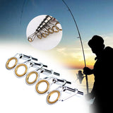 Maxbell 5x Fishing Rod Tip Guide Ring Set Circle Pole Repair Kit 9 Size Gold - Aladdin Shoppers