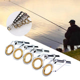 Maxbell 5x Fishing Rod Tip Guide Ring Set Circle Pole Repair Kit 9 Size Gold - Aladdin Shoppers