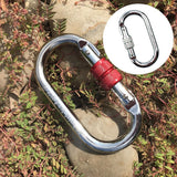 Maxbell Rock Climbing Carabiner Alloy Locking Clip Lock Connector for Caving Silver - Aladdin Shoppers
